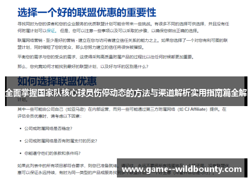 全面掌握国家队核心球员伤停动态的方法与渠道解析实用指南篇全解